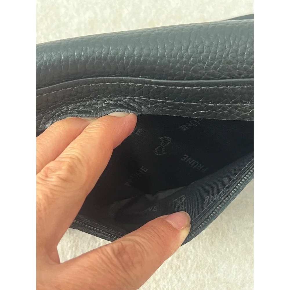 Prune Black Pebbled Leather Continental Wallet P101436F0 NWT